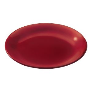 Plate white clay, red matt  Ø 19 cm