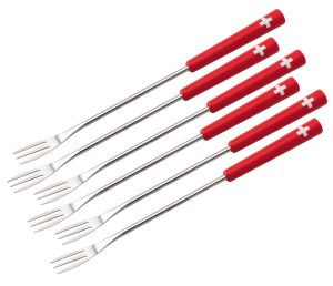 Cheese fondue forks Swiss Cross 6pcs