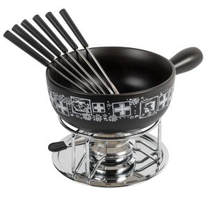 Cheese fondue set Swiss black Ø 23cm