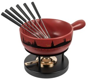 Cheese fondue set Winterwonderland red Ø 23cm