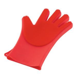 Stay Clean Scrubber Glove red