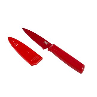 Paring Knife Colori Serrated, Red - Bulk