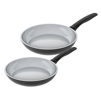 Easy Ceramic Frying Pan Set, Made with Recycled Materials, 2-Piece, 9.5" & 11"