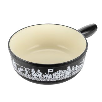 Fondue pot induction cast iron black Alpine Meadow &middot; &Oslash; 24 cm