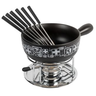 Cheese fondue set Swiss black &Oslash; 23cm