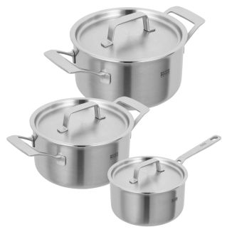 CULINARY FIVEPLY SET &middot; Saucepan  1.7 L + Pots 3.4 L + 6.4 L