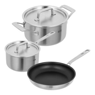 CULINARY FIVEPLY SET  &middot; Saucepan 1.7L + Pot 3.4 L + Frypan   &Oslash; 24 cm (coated)