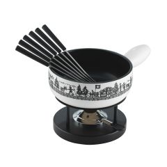 Cheese fondue set induction alpine meadow 23cm