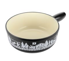 Fondue pot induction cast iron black Alpine Meadow · Ø 24 cm